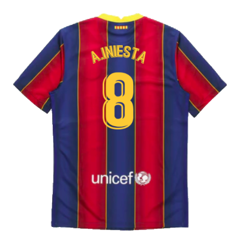 2020-2021 Barcelona Home Jersey (A.INIESTA 8)