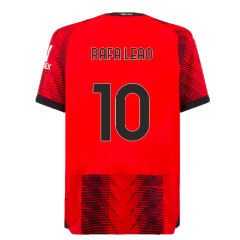 2023-2024 AC Milan Home Authentic Shirt (Rafa Leao 10)