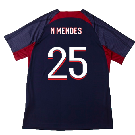 2023-2024 PSG Dri-Fit Strike Training Shirt (Navy) (N Mendes 25)