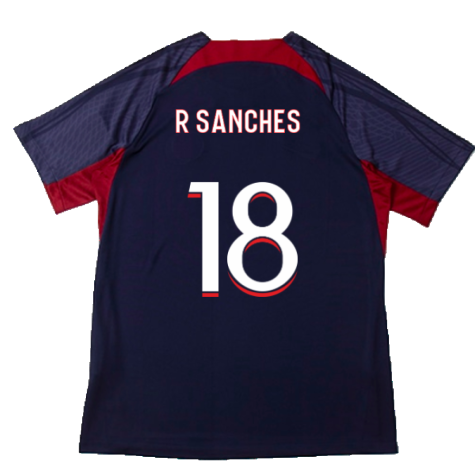 2023-2024 PSG Dri-Fit Strike Training Shirt (Navy) (R Sanches 18)