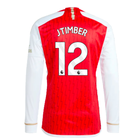 2023-2024 Arsenal Long Sleeve Home Shirt (J Timber 12)