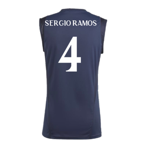 2023-2024 Real Madrid Sleeveless Jersey (Legend Ink) (Sergio Ramos 4)