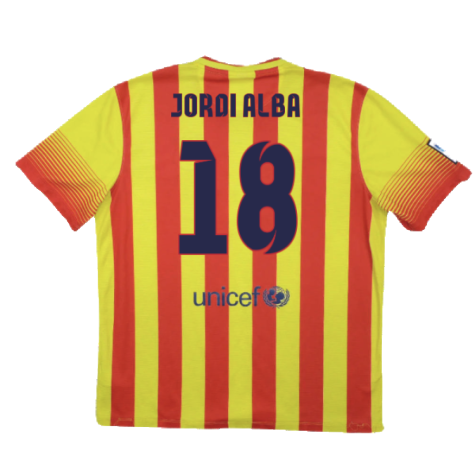 2013-2014 Barcelona Away Shirt (Jordi Alba 18)