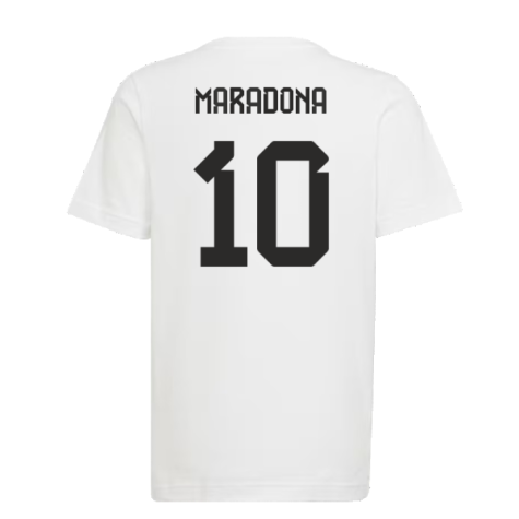 2022 Argentina World Cup Winners Tee (White) (MARADONA 10)