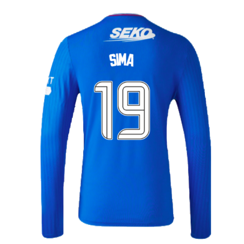 2023-2024 Rangers Long Sleeve Home Shirt (Sima 19)