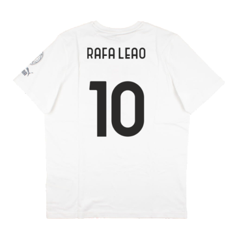 2023-2024 AC Milan FtblCore Graphic Tee (Grey) (Rafa Leao 10)