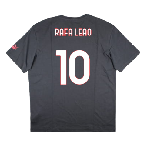 2023-2024 AC Milan FtblCulture Tee (Grey) (Rafa Leao 10)