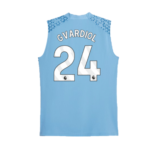 2023-2024 Man City Sleeveless Training Jersey (Light Blue) (Gvardiol 24)