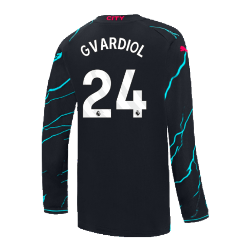 2023-2024 Man City Long Sleeve Third Shirt (Kids) (Gvardiol 24)