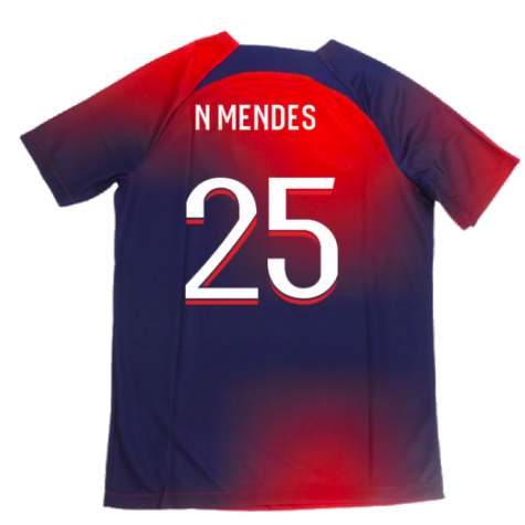 2023-2024 PSG Academy Pro Dri-FIT Pre-Match Shirt (Red) (N Mendes 25)