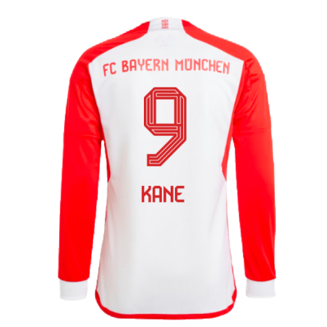 2023-2024 Bayern Munich Long Sleeve Home Shirt (Kids) (Kane 9)