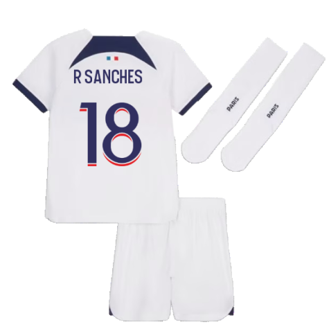 2023-2024 PSG Away Little Boys Mini Kit (R Sanches 18)