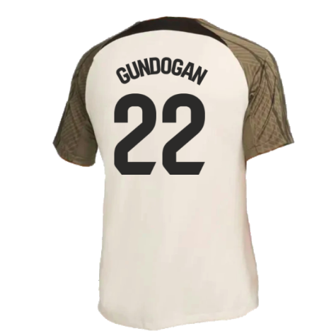 2023-2024 Barcelona Dri-Fit Strike Training Shirt (Grey) (Gundogan 22)