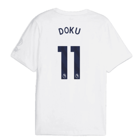 2023-2024 Man City FtblCore Graphic Tee (White) (Doku 11)