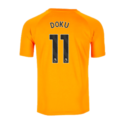 2023-2024 Man City Pre-Match Jersey (Orange) (Doku 11)