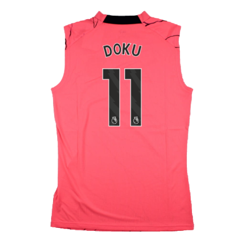 2023-2024 Man City Sleeveless Training Jersey (Sunset Glow) (Doku 11)