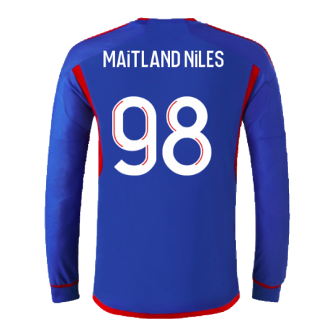 2023-2024 Olympique Lyon Long Sleeve Away Shirt (Maitland Niles 98)