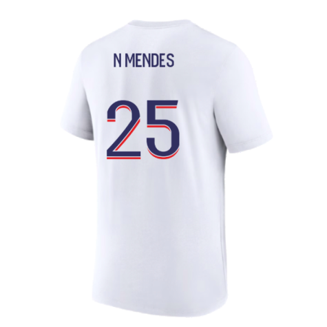 2023-2024 PSG Premium Essentials T-shirt (White) (N Mendes 25)