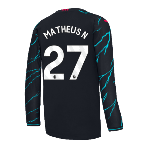 2023-2024 Man City Long Sleeve Third Shirt (Matheus N 27)