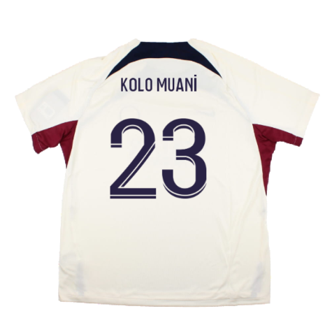 2023-2024 PSG Strike Dri-Fit Training Shirt (Cream) (Kolo Muani 23)