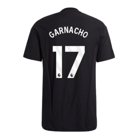 2023-2024 Man Utd Training Tee (Black) (Garnacho 17)