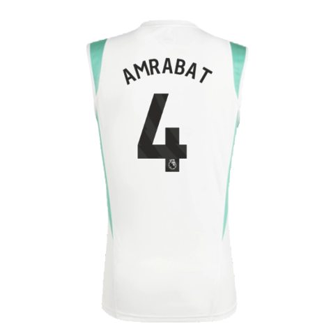 2023-2024 Man Utd Sleeveless Jersey (White) (Amrabat 4)