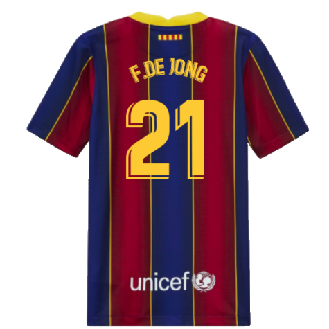 2022 Barcelona Nike Dri-Fit Pre Match Shirt (Kids) (F.DE JONG 21)