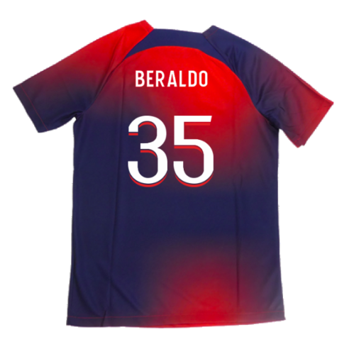 2023-2024 PSG Academy Pro Dri-FIT Pre-Match Shirt (Red) (Beraldo 35)