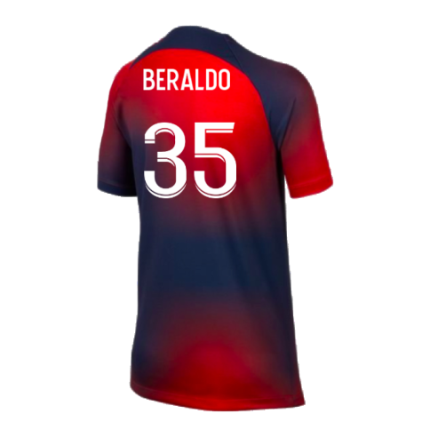 2023-2024 PSG Pre-Match Shirt (Midnight Navy) - Kids (Beraldo 35)