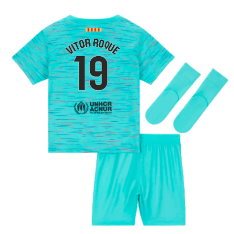 2023-2024 Barcelona Infants Baby Third Kit (Vitor Roque 19)