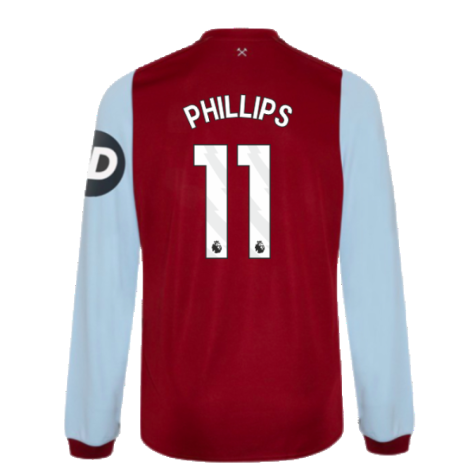 2023-2024 West Ham Long Sleeve Home Shirt (Phillips 11)