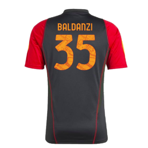 2023-2024 AS Roma Training Shirt (Black) (Baldanzi 35)