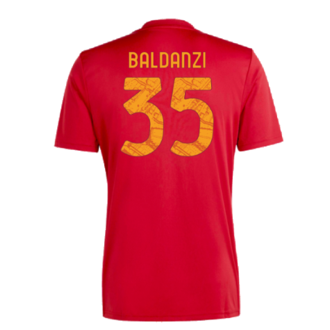 2023-2024 Roma Icon Pre-Match Shirt (Red) (Baldanzi 35)