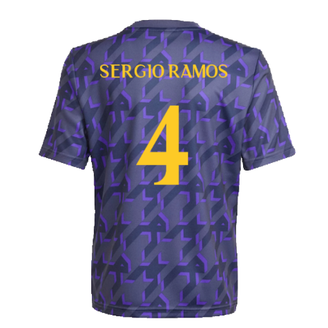 2023-2024 Real Madrid Pre-Match Shirt (Shadow Navy) - Kids (Sergio Ramos 4)