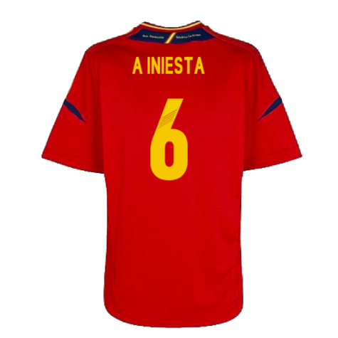 2012-2013 Spain Home Shirt (A Iniesta 6)