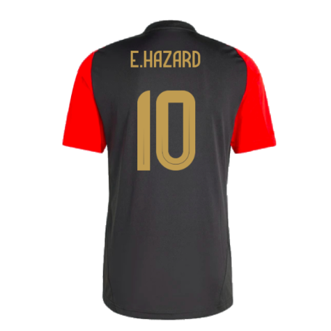 2024-2025 Belgium Training Jersey (Black) (E.Hazard 10)