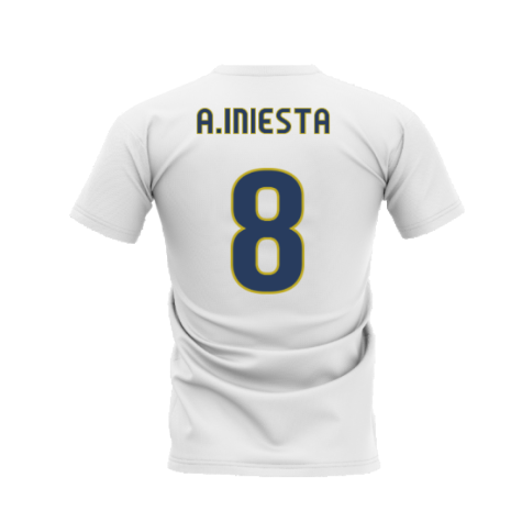 Barcelona 2008-2009 Retro Shirt T-shirt (Black) (A.Iniesta 8)