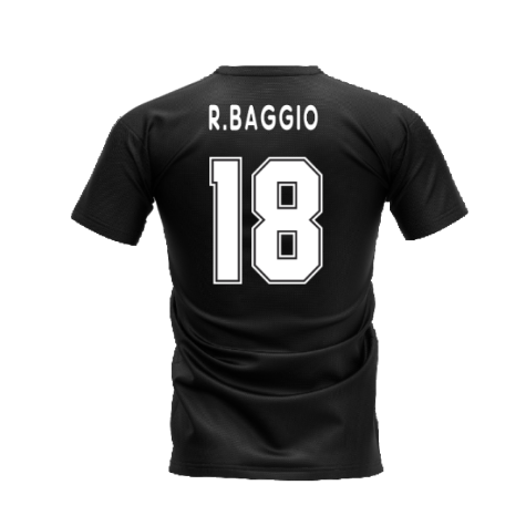 Milano 1995-1996 Retro Shirt T-shirt Text (Black) (R.Baggio 18)