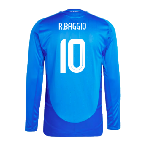 2024-2025 Italy Authentic Long Sleeve Home Shirt (R.BAGGIO 10)