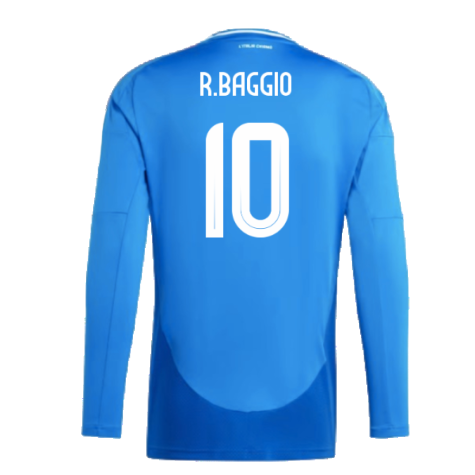 2024-2025 Italy Long Sleeve Home Shirt (R.BAGGIO 10)