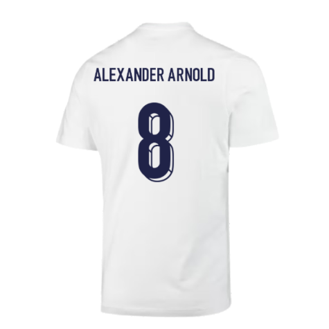 2024-2025 England Soccer T-Shirt (White) (Alexander Arnold 8)