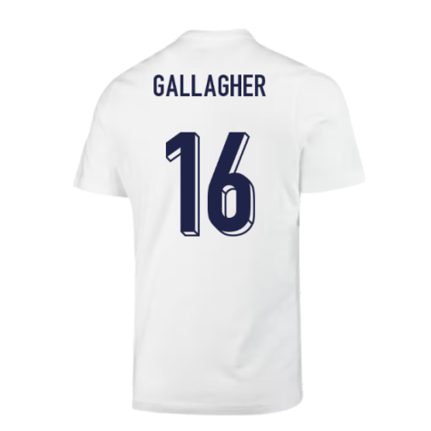 2024-2025 England Soccer T-Shirt (White) (Gallagher 16)