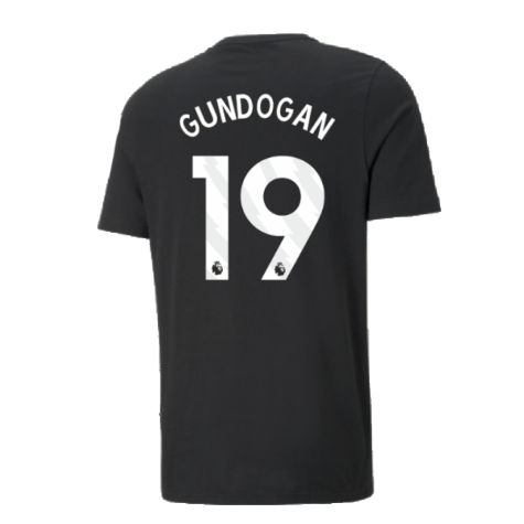 2024-2025 Man City ESS Tee (Black) - Kids (Gundogan 19)