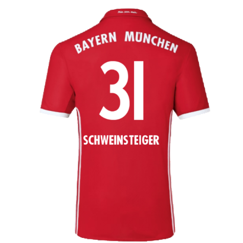 Bayern Munich 2016-17 Home Shirt ((Excellent) L) (Schweinsteiger 31)