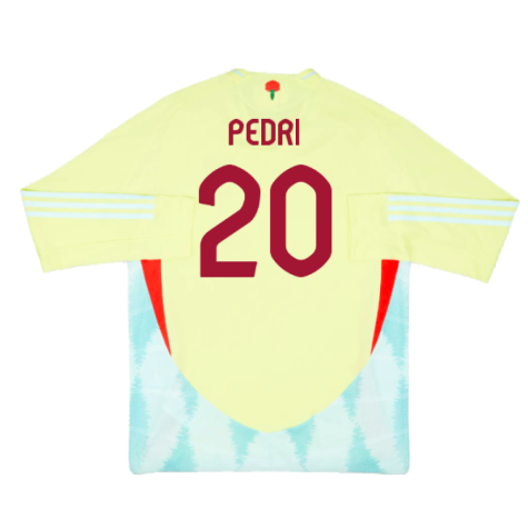 2024-2025 Spain Authentic Long Sleeve Away Shirt (Pedri 20)