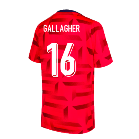 2024-2025 England Dri-FIT Pre-Match Shirt (Red) (Gallagher 16)