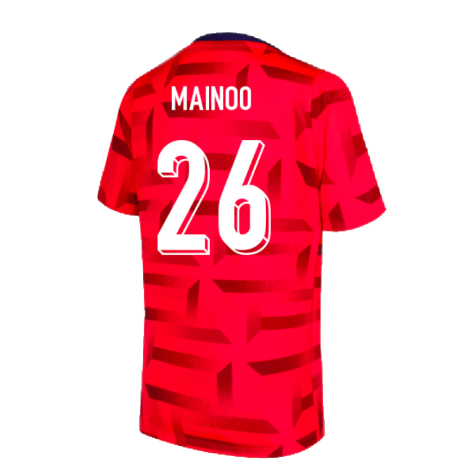 2024-2025 England Dri-FIT Pre-Match Shirt (Red) (Mainoo 26)