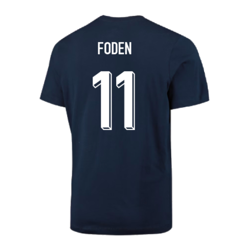 2024-2025 England Football T-Shirt (Navy) (Foden 11)