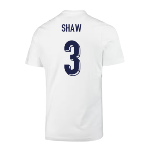 2024-2025 England Soccer T-Shirt (White) (Shaw 3)