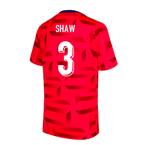2024-2025 England Dri-FIT Pre-Match Shirt (Red) (Shaw 3)